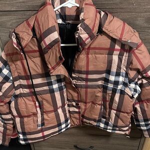 Plaid Puffer Jacket size M